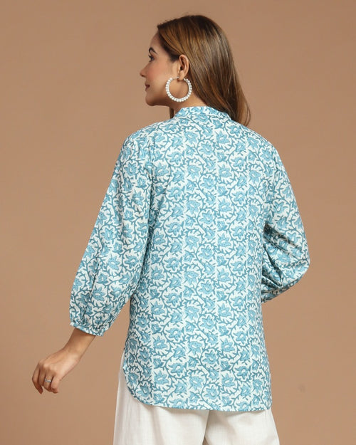 Block Printed Cotton Short Kurti