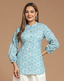 Block Printed Cotton Short Kurti
