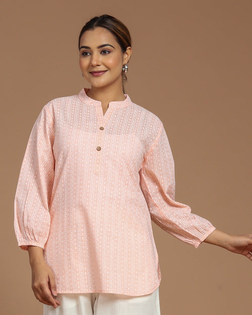Block Printed Cotton Short Kurti