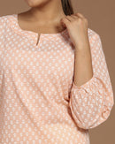 Block Printed Cotton Short Kurti