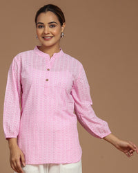 Block Printed Cotton Short Kurti