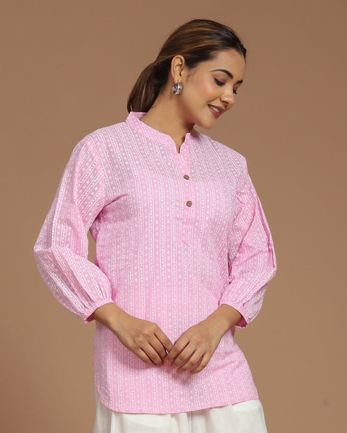 Block Printed Cotton Short Kurti
