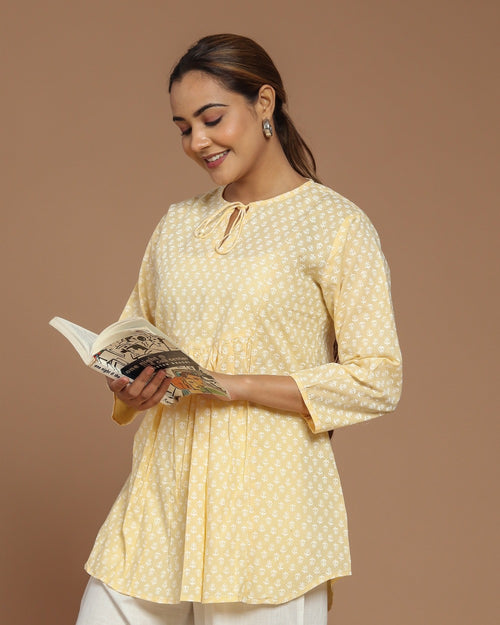 Block Printed Cotton Short Top