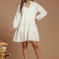 Snow White Cotton Dobby Dress with Mul Lining