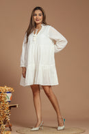 Snow White Cotton Dobby Dress
