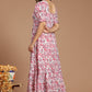 Aqua Petal Block Printed Dress