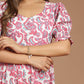 Aqua Petal Block Printed Dress