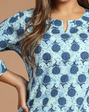 Block Printed Cotton Short Kurti