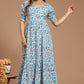 Azure Chintz Block Printed Dress