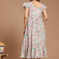 Peachy Sage Whisper Block Printed Dress