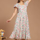 Peachy Sage Whisper Block Printed Dress
