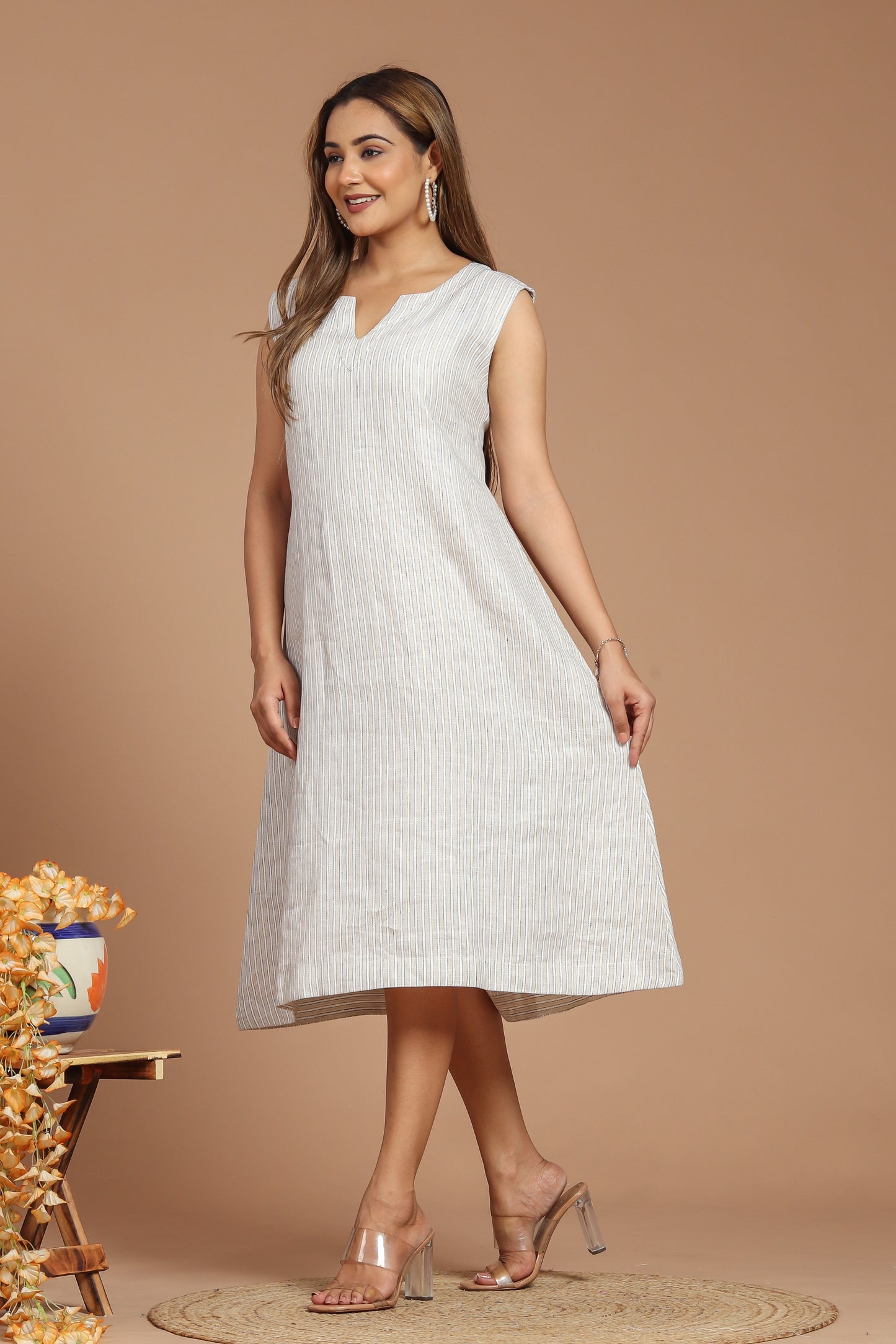 Weaved Linen Dress