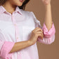 Pink Hues Dip-Dyed Cotton Shirt Dress