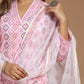 Pink Ikat Kurta Pant Set with Dupatta