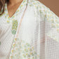 Serene White and Yellow Green Buta Printed Kurta Pant Set With Kota Doria Dupatta