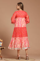 Chatak Laal Kota Doria Dress