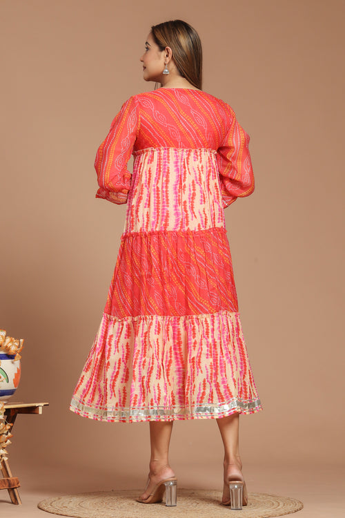 Chatak Laal Kota Doria Dress