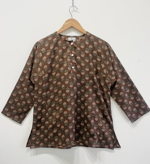 Block Printed Cotton Short Top