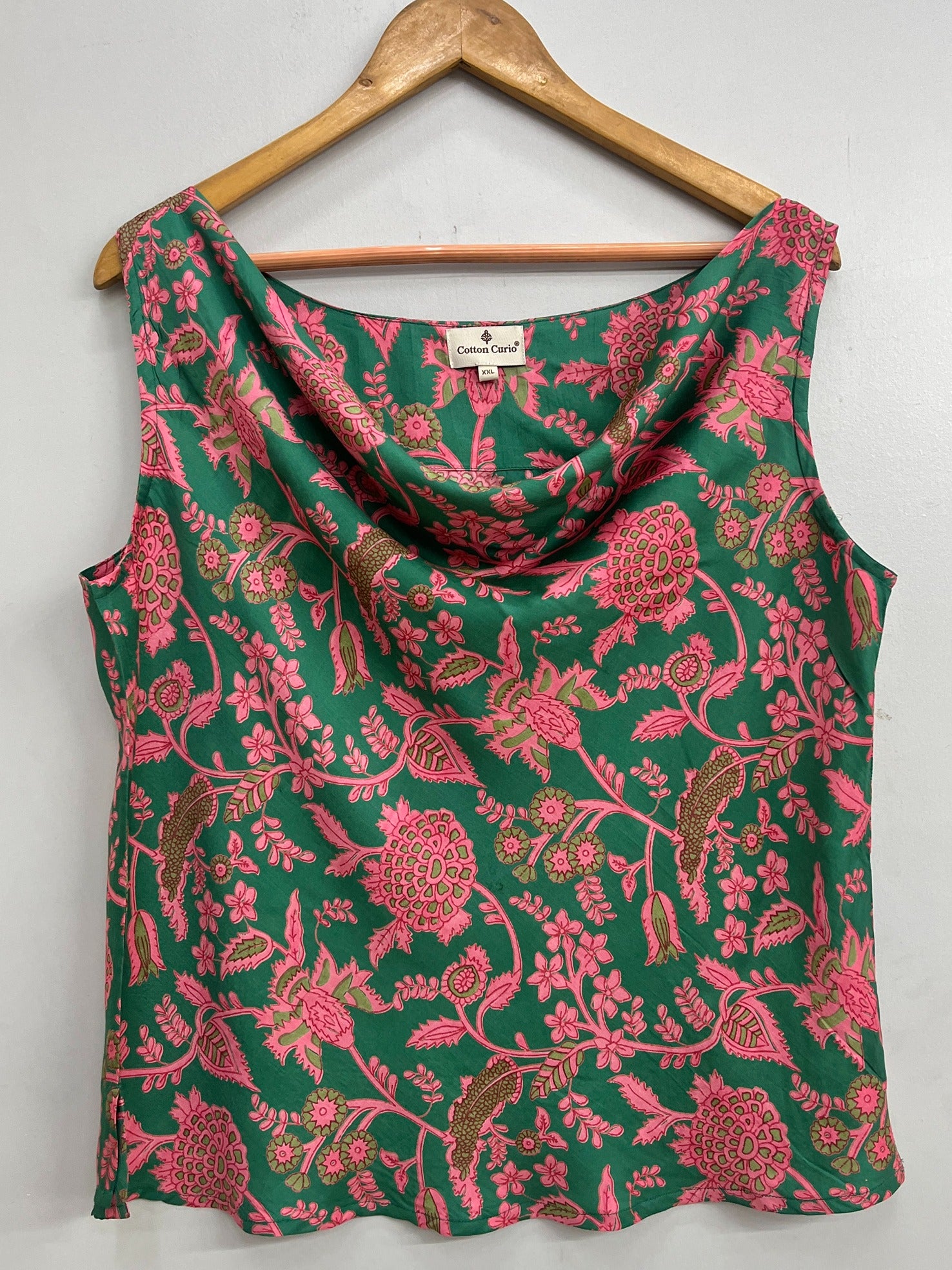 Misty Green Modal Satin Short Top