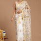 Sunshine Elegance: Yellow and White Buta Print Kota Doria Saree