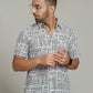 COTTON BLOCK PRINTED HALF SLEEVE SHIRT