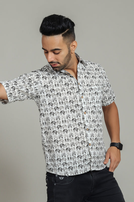 COTTON PRINTED HALF SLEEVE SHIRT
