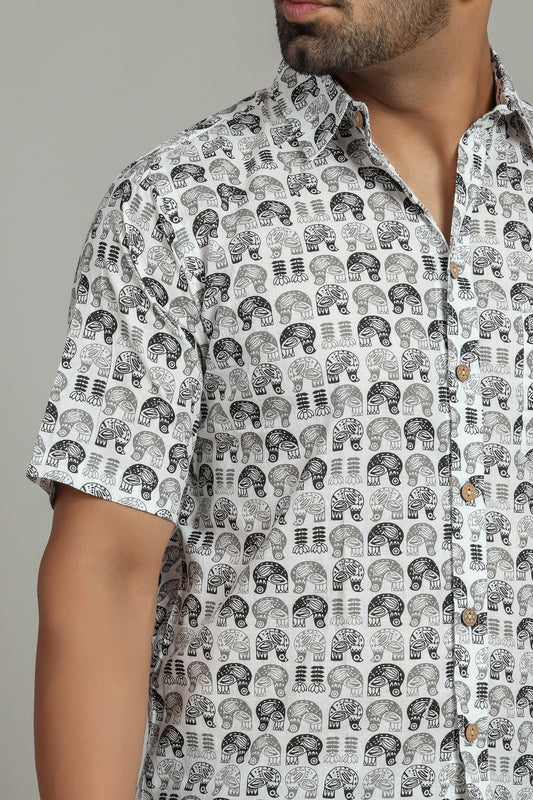 COTTON PRINTED HALF SLEEVE SHIRT