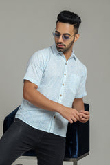 COTTON BLOCK PRINTED HALF SLEEVE SHIRT