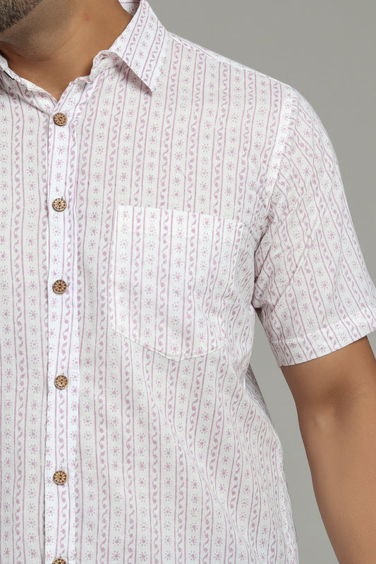 COTTON BLOCK PRINTED HALF SLEEVE SHIRT