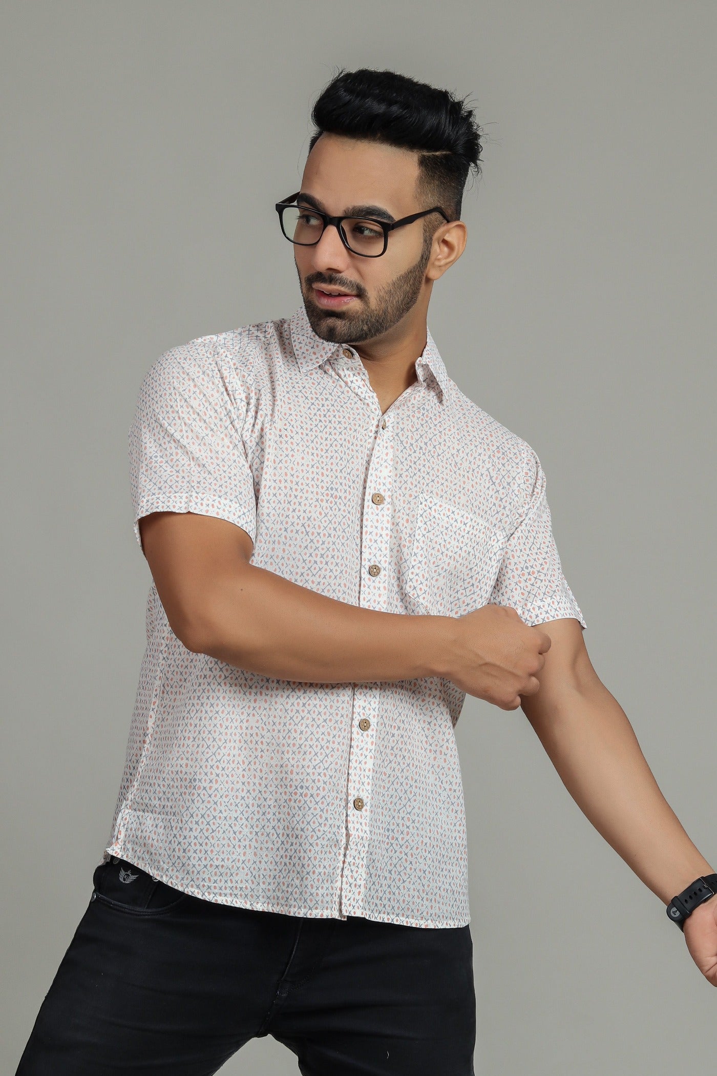 Cotton Printed Half Sleeve Shirt