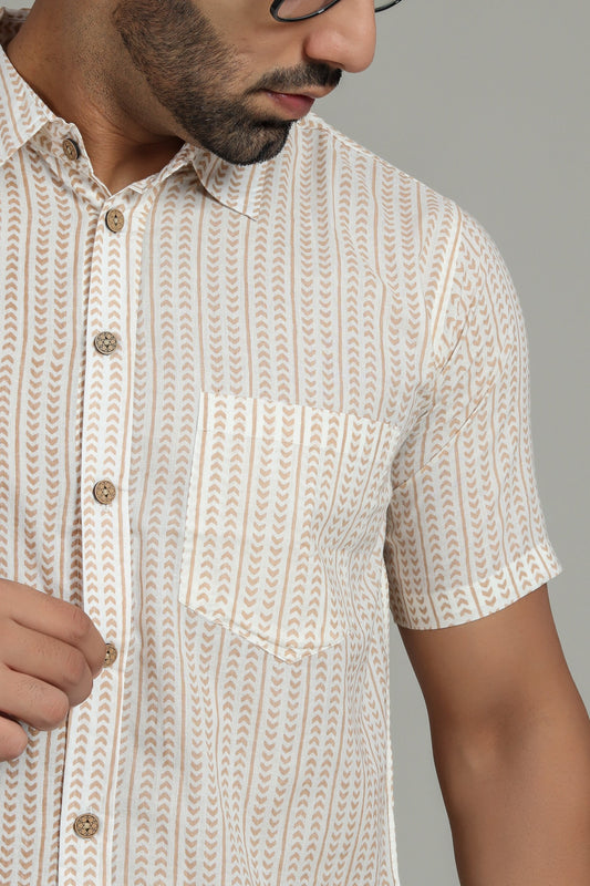 COTTON BLOCK PRINTED HALF SLEEVE SHIRT