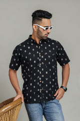 COTTON PRINTED HALF SLEEVE SHIRT