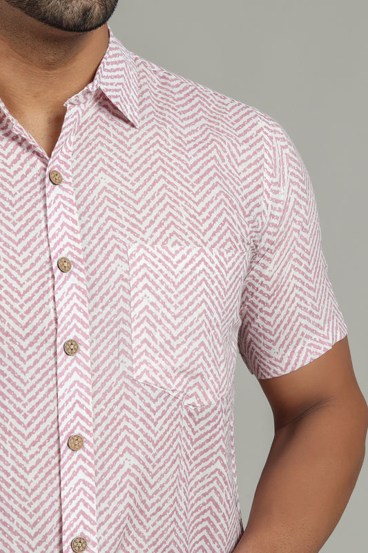 COTTON BLOCK PRINTED HALF SLEEVE SHIRT