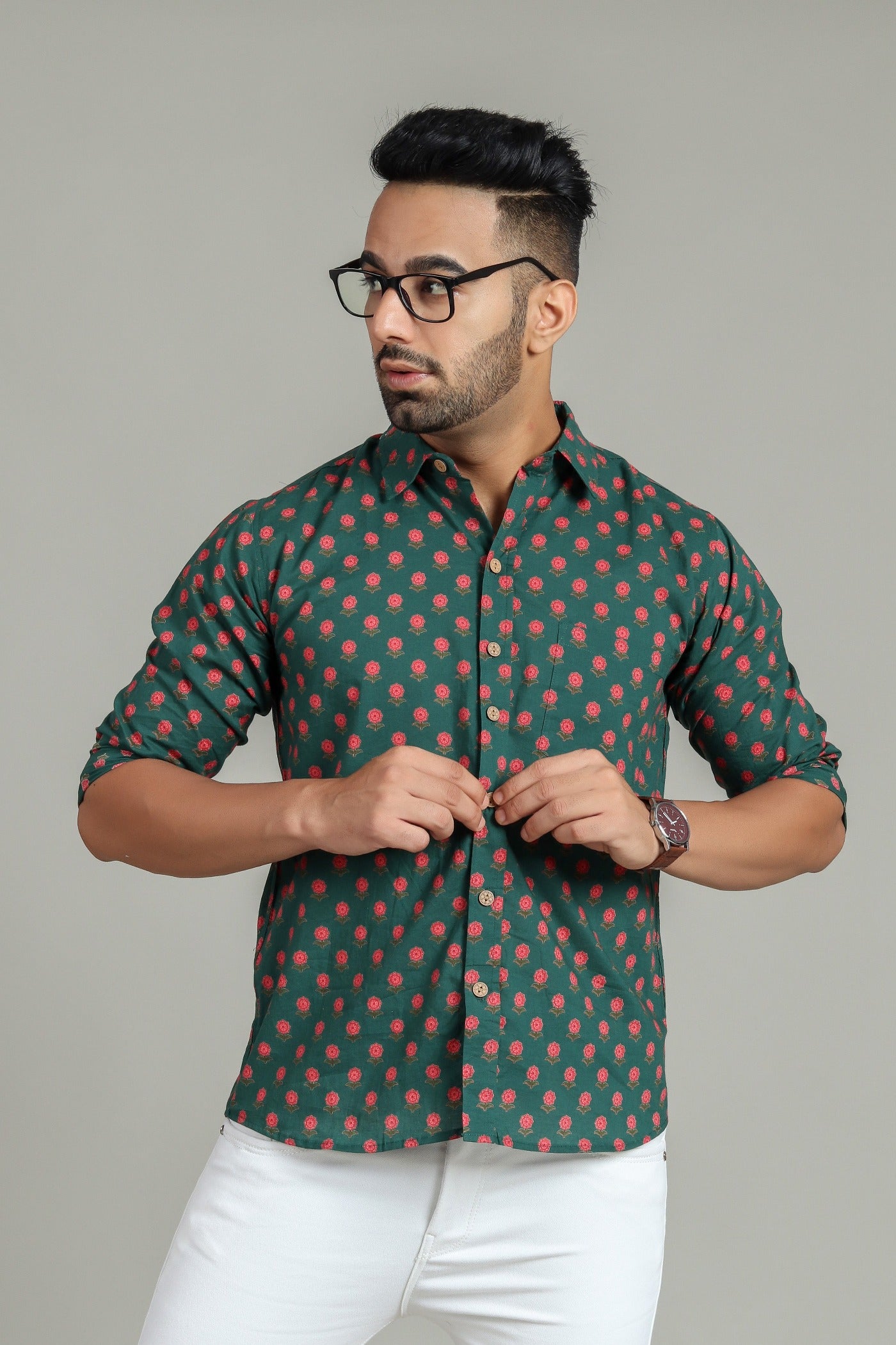 COTTON PRINTED FULL SLEEVE SHIRT