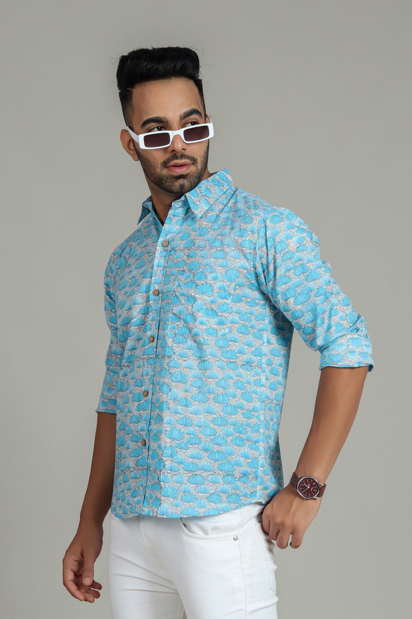 COTTON PRINTED FULL SLEEVE SHIRT