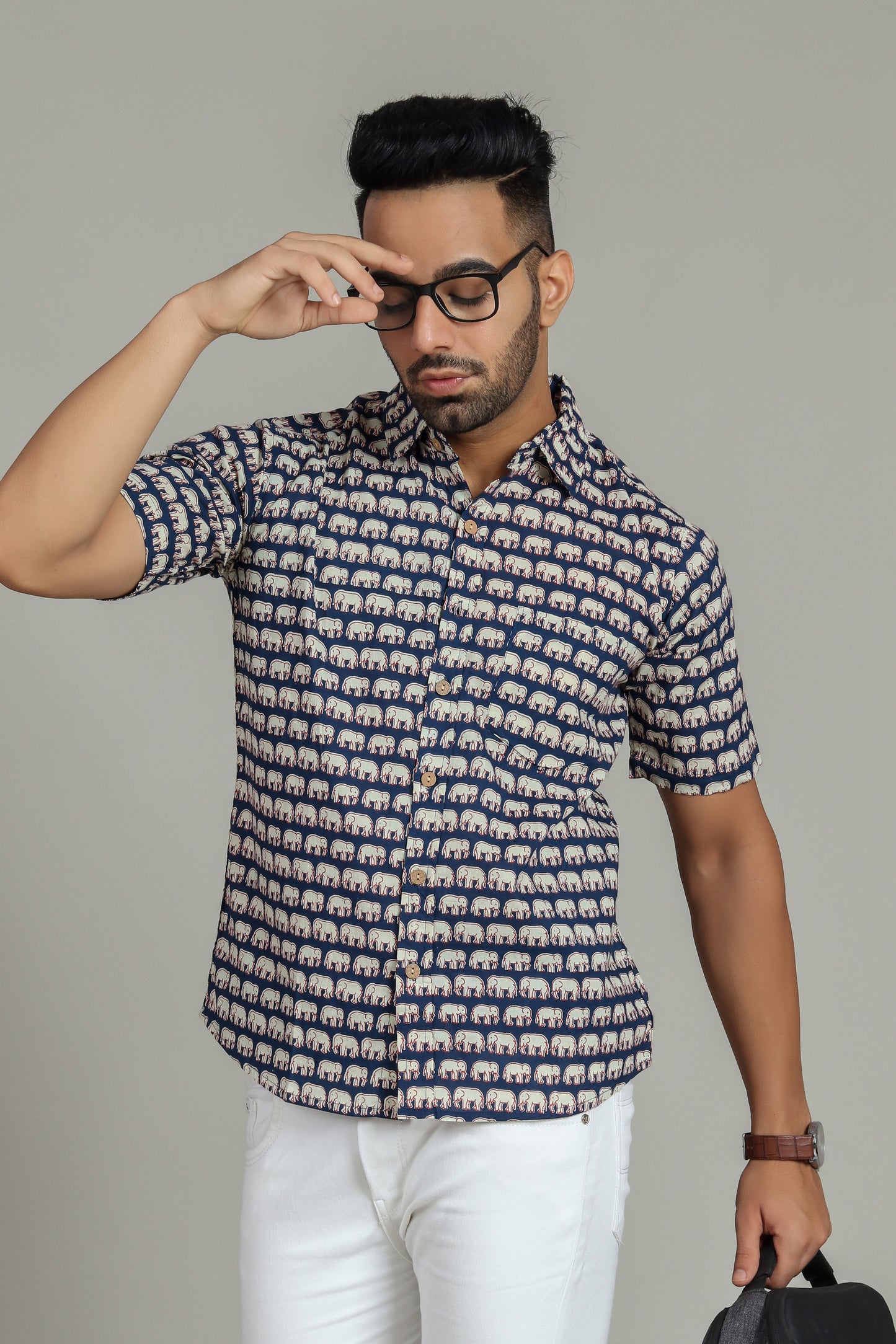 COTTON PRINTED HALF SLEEVE SHIRT
