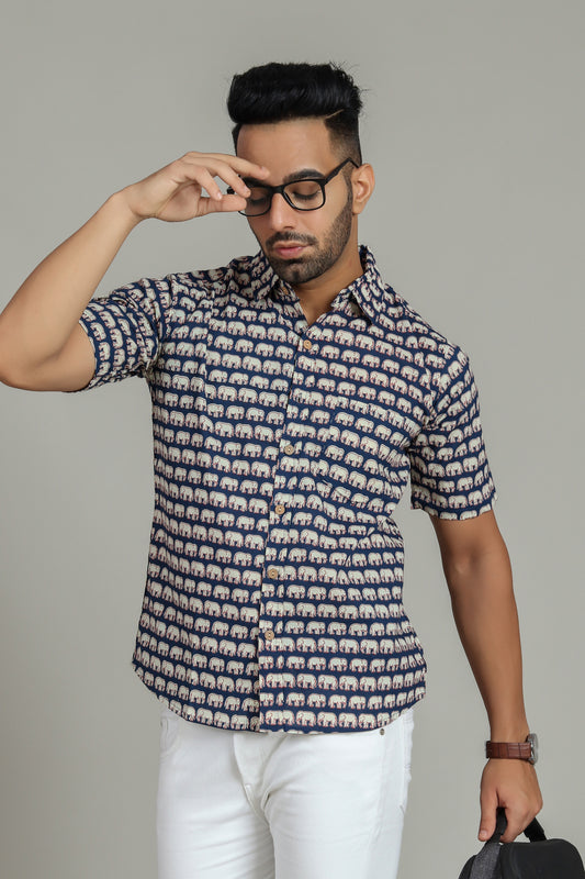 COTTON PRINTED HALF SLEEVE SHIRT