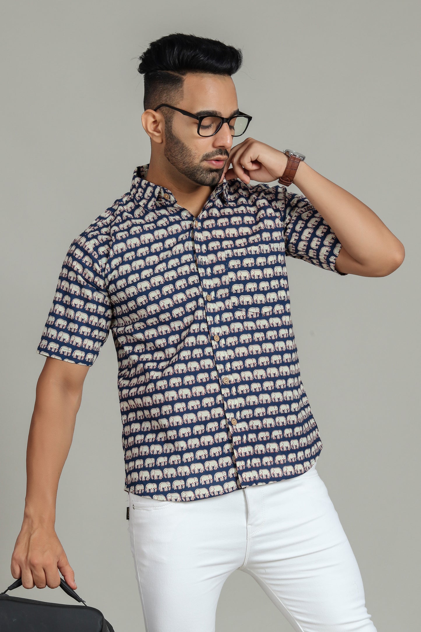 COTTON PRINTED HALF SLEEVE SHIRT
