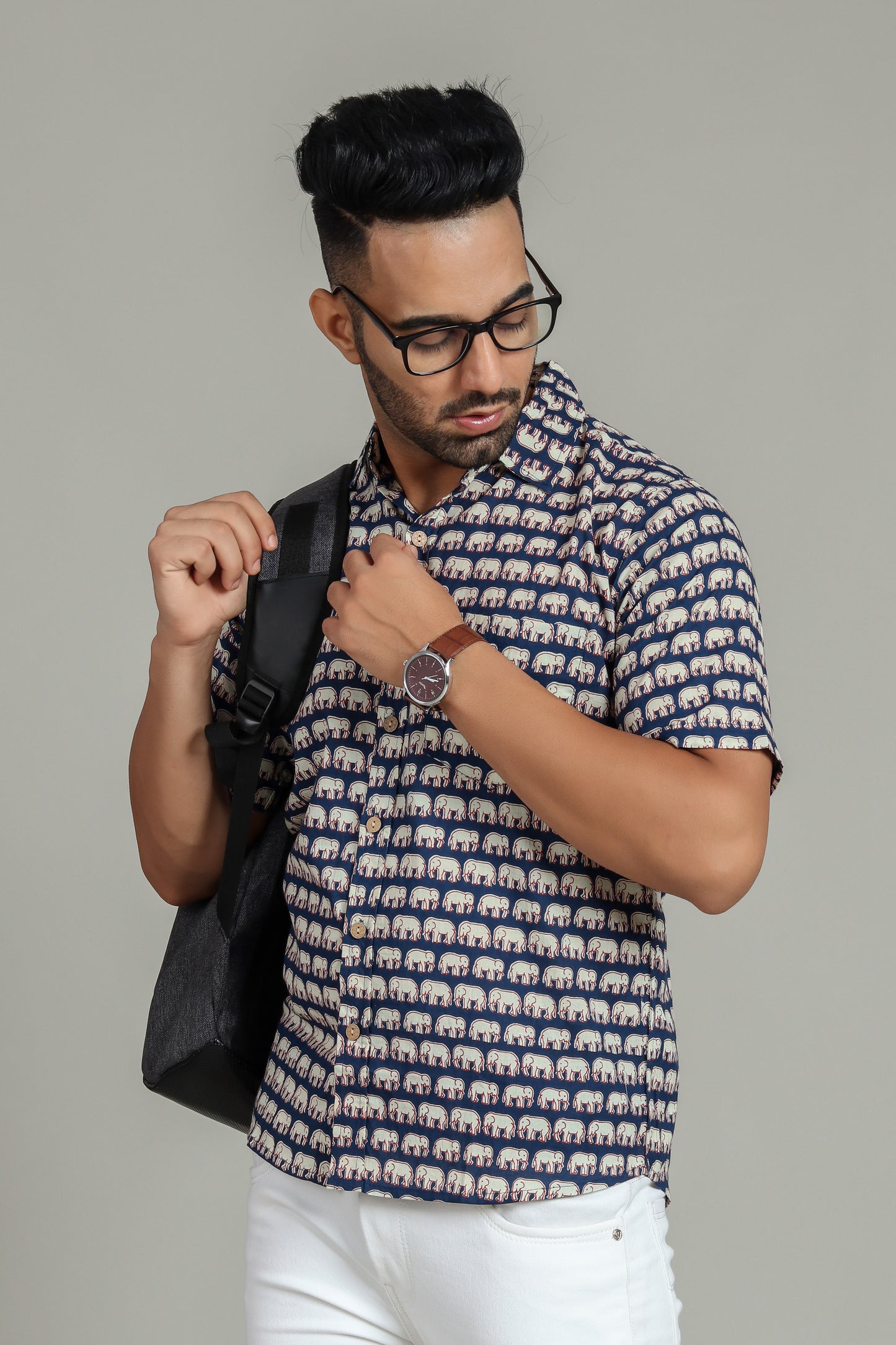 COTTON PRINTED HALF SLEEVE SHIRT