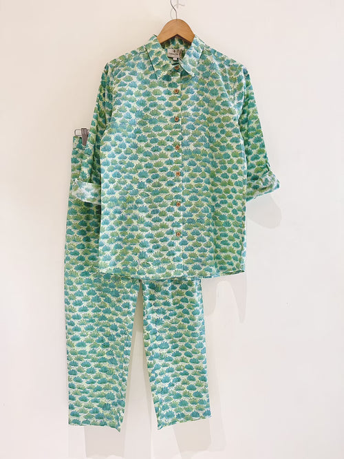 Green Lotus Printed Co-Ord