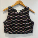 Black with Ditsy Floral Cotton Crop Top