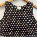 Black with Ditsy Floral Cotton Crop Top