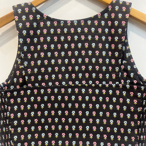 Black with Ditsy Floral Cotton Crop Top