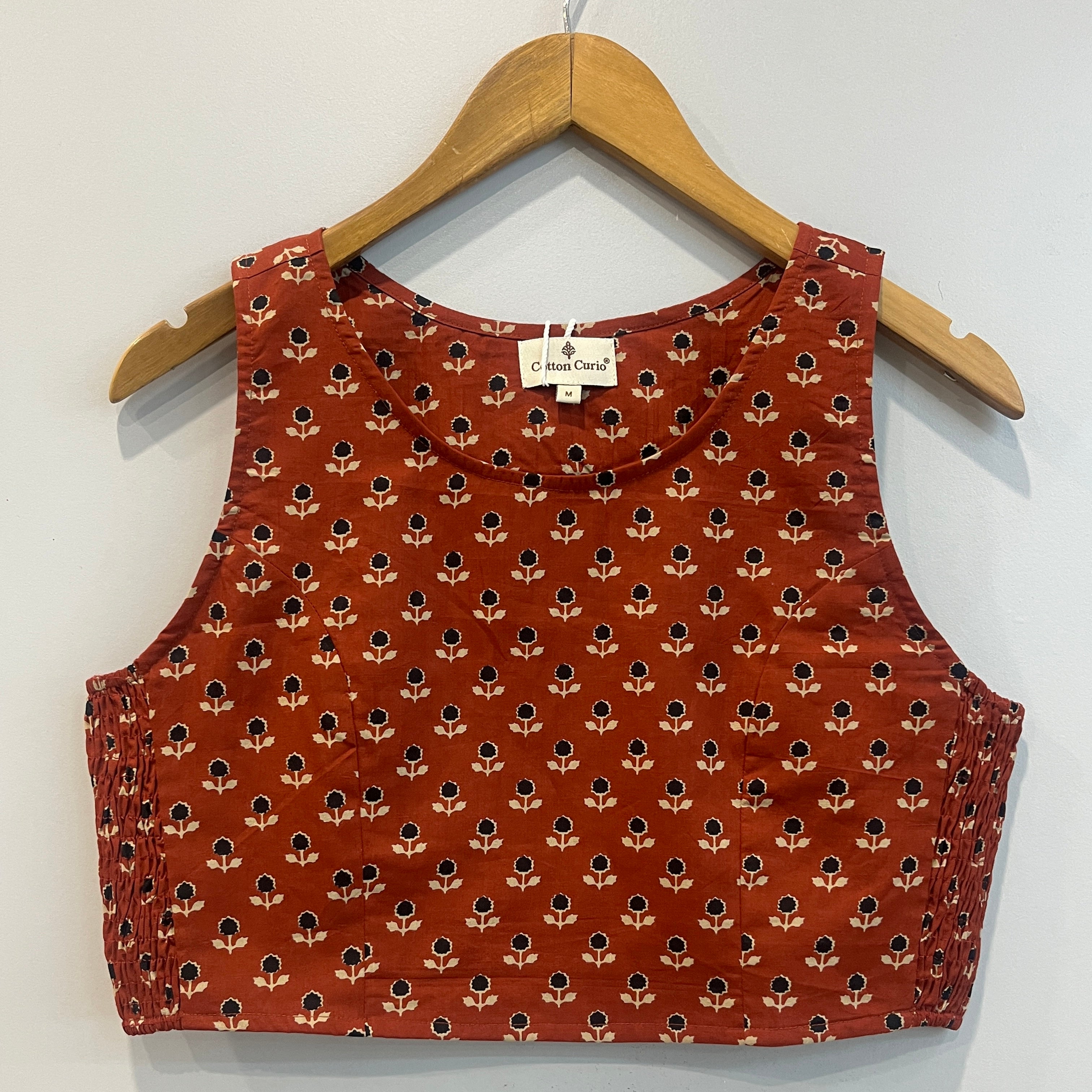 Rust Orange Cotton Crop Top