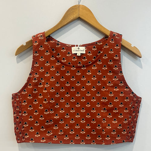 Rust Orange Cotton Crop Top
