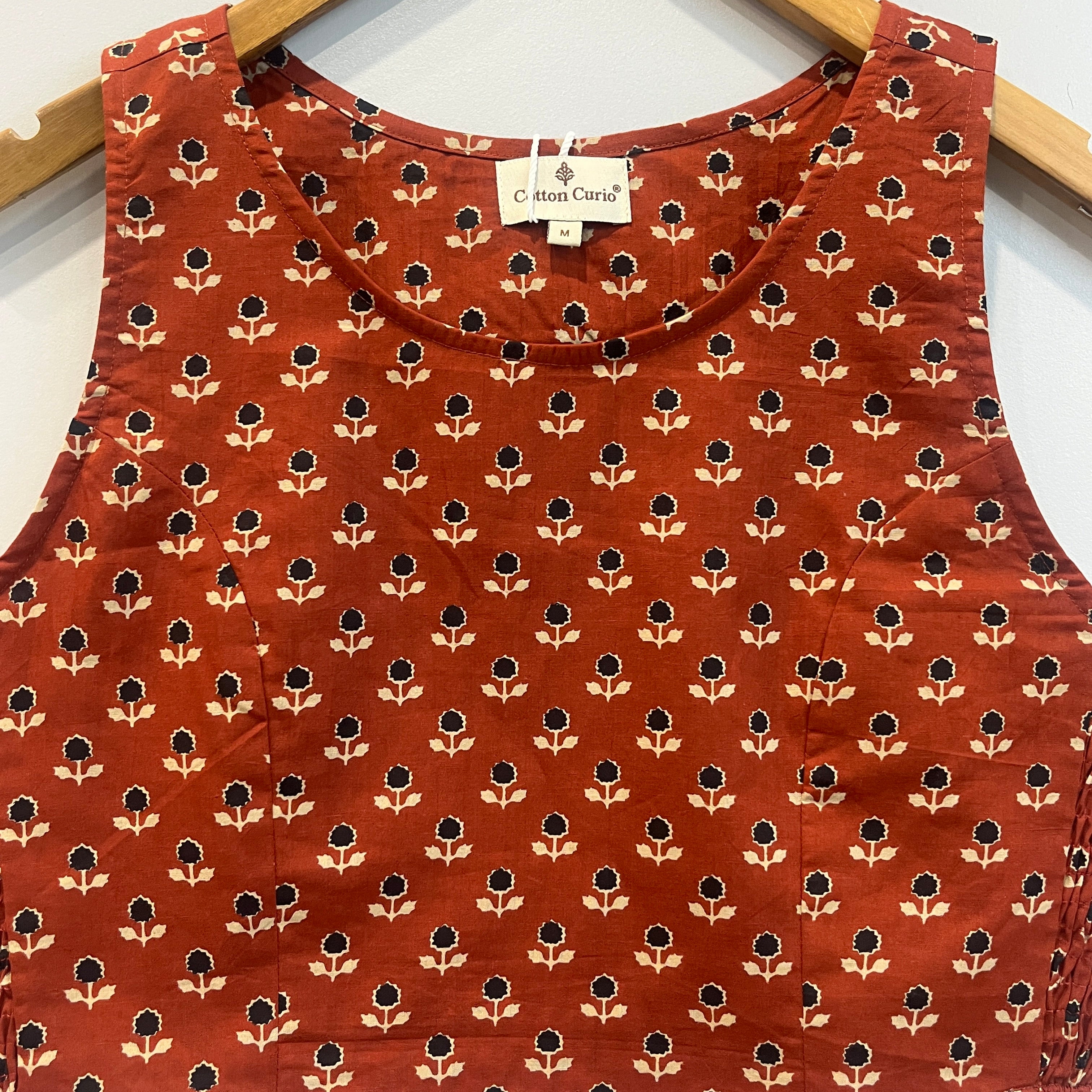 Rust Orange Cotton Crop Top