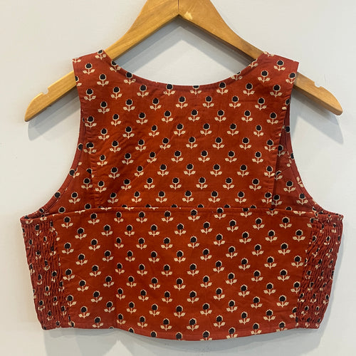 Rust Orange Cotton Crop Top