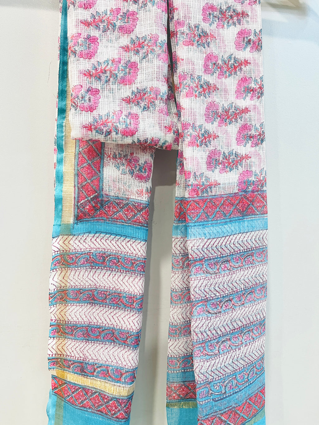 Block Printed Kota Doria Dupatta