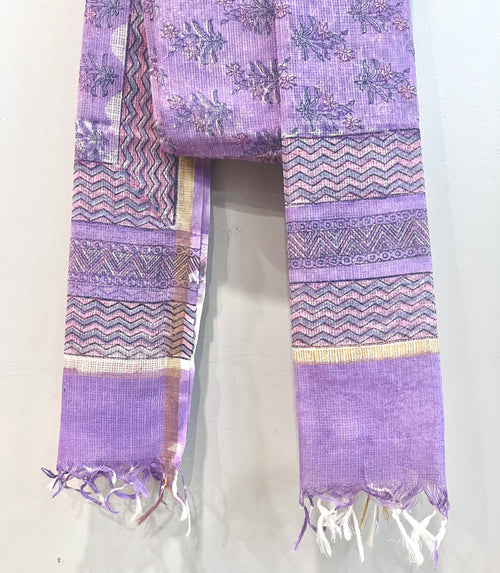 Block Printed Kota Doria Dupatta