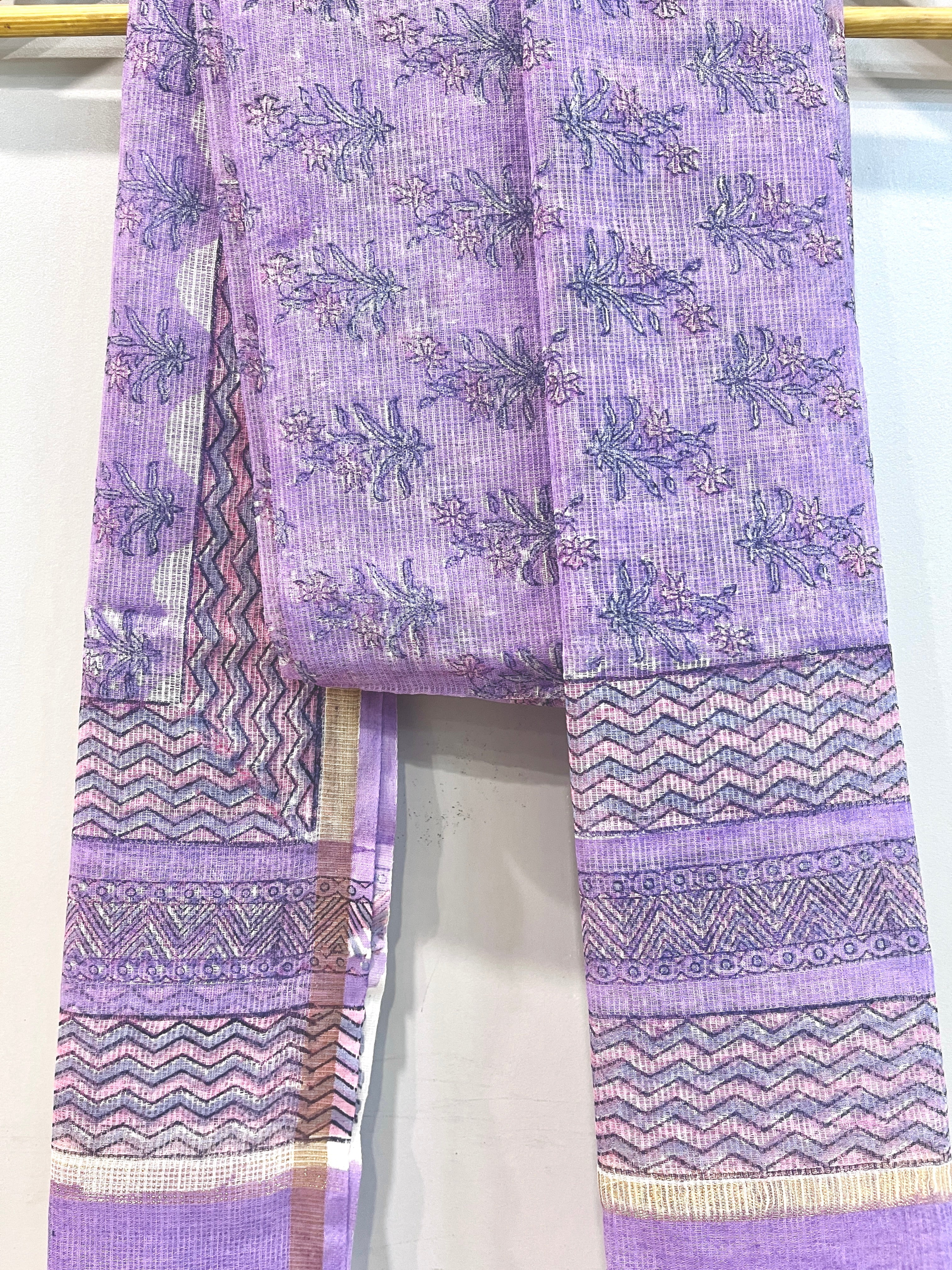 Block Printed Kota Doria Dupatta